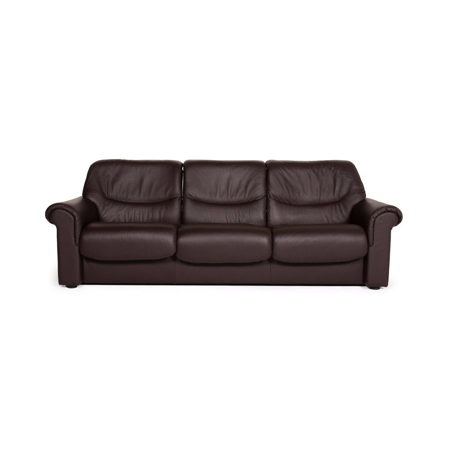 Stressless Brown Leather Sofa Three Seater #13961