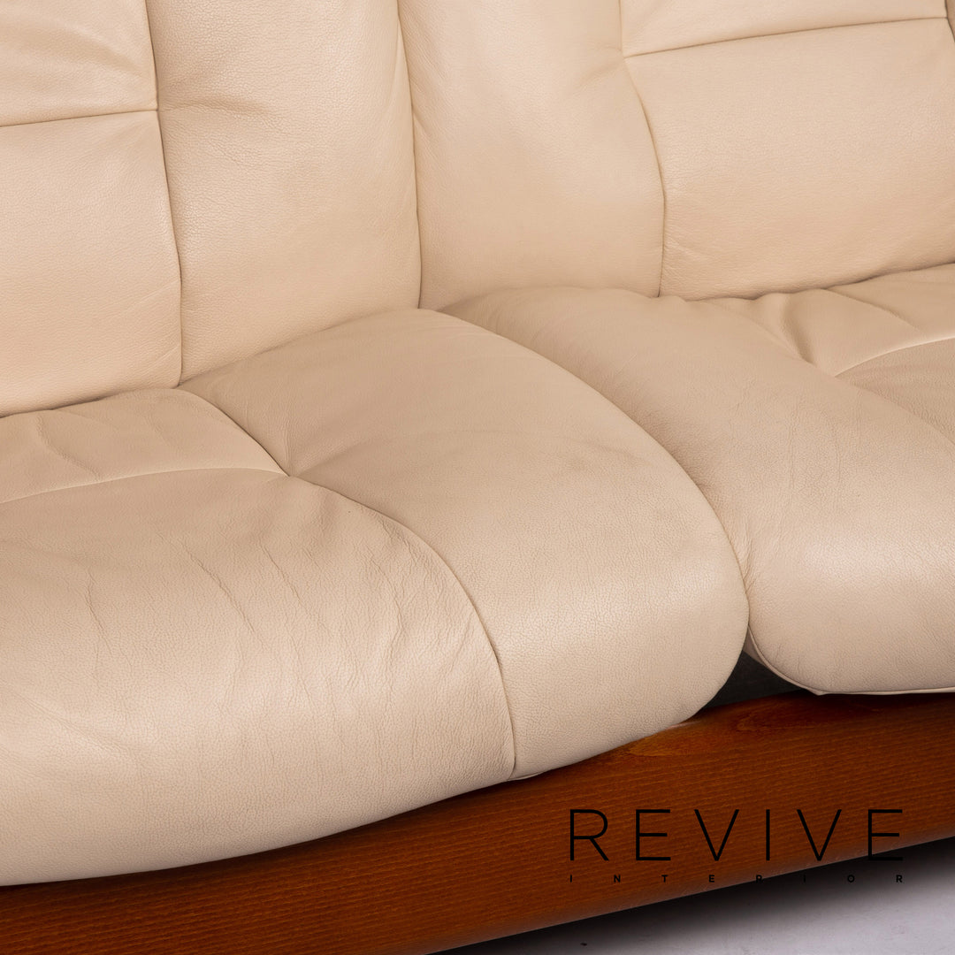Stressless Buckingham Leder Sofa Creme Zweisitzer Funktion Couch