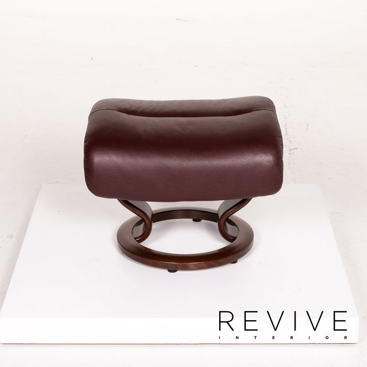 Stressless Capri leather armchair incl. stool dark red red brown relax function size M #13840
