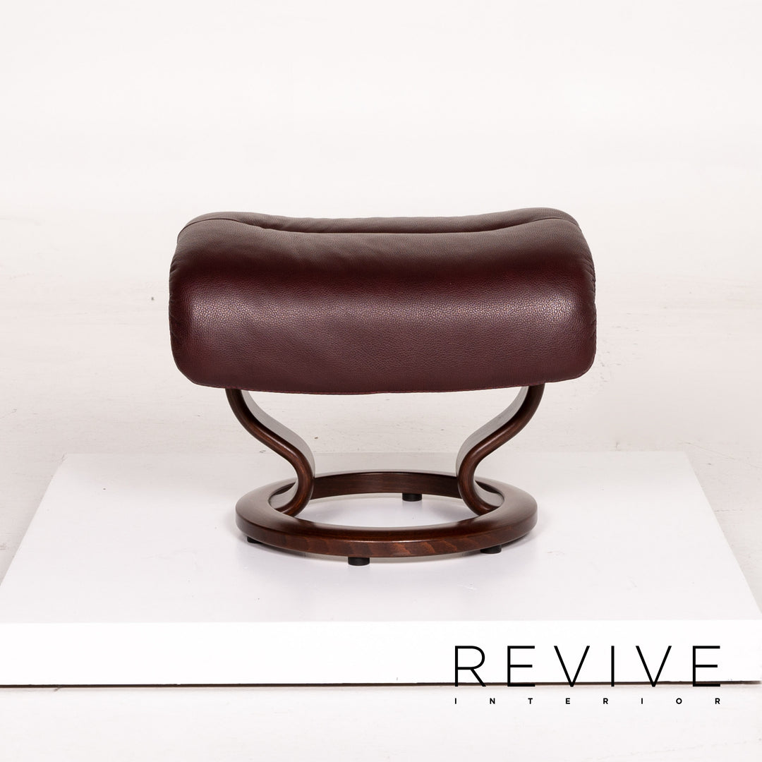 Stressless Capri Leder Sessel inkl. Hocker Dunkelrot Rotbraun Relaxfunktion Funktion Größe M #13840