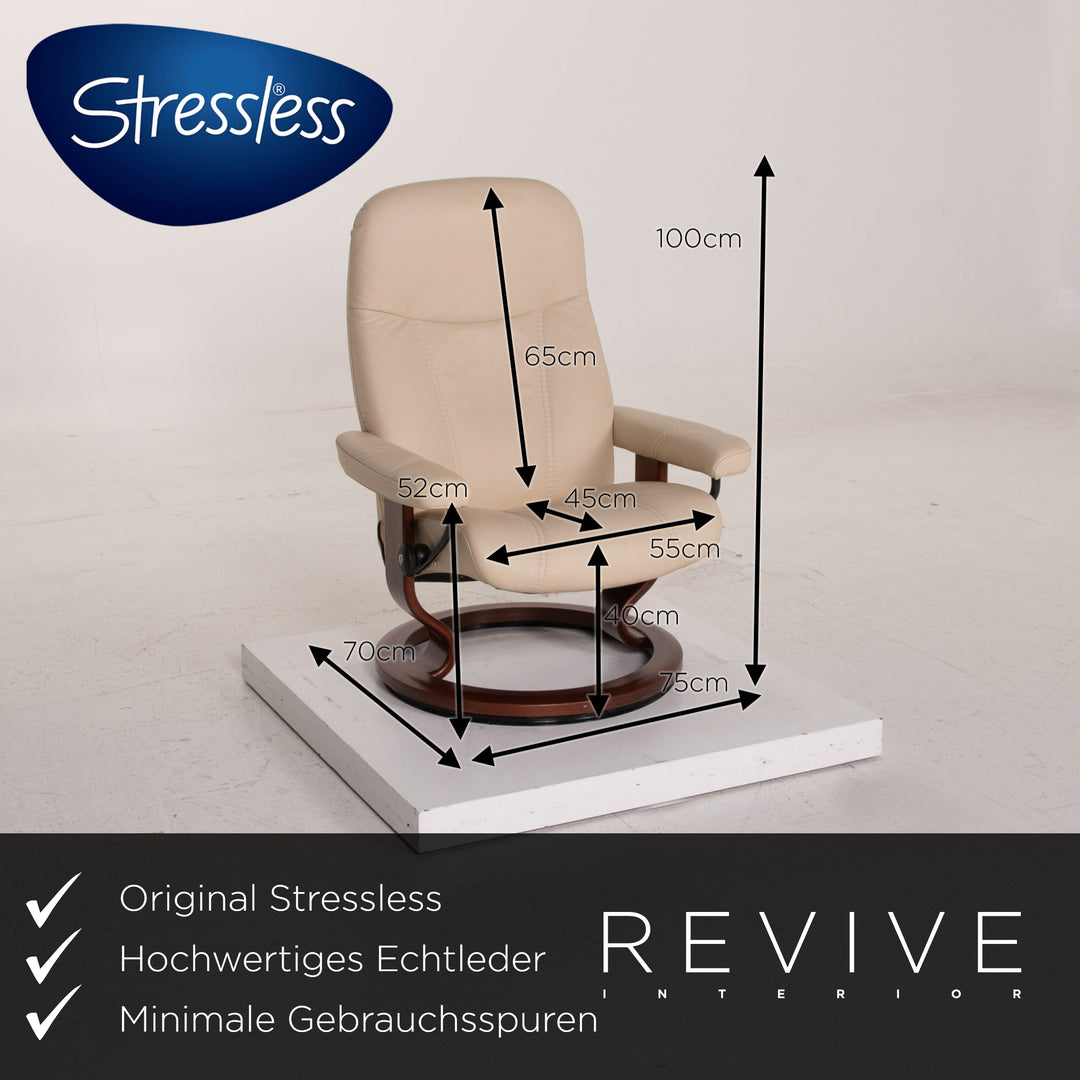 Stressless Consul Creme Leder Sessel Relaxfunktion #15299