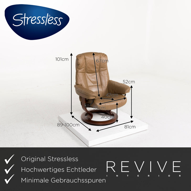 Stressless Consul Leder Hocker Braun Hellbraun Größe M Relaxsessel Relaxfunktion 