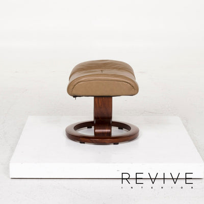 Stressless Consul Leder Hocker Braun Hellbraun Größe M Relaxsessel Relaxfunktion #12972
