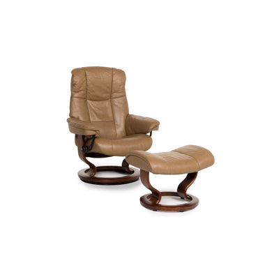 Stressless Consul Leder Hocker Braun Hellbraun Größe M Relaxsessel Relaxfunktion #12972