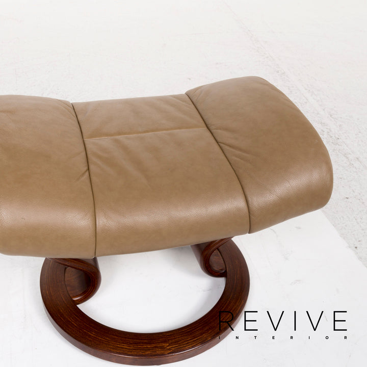 Stressless Consul leather stool brown light brown size M recliner relax function #12972