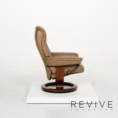 Stressless Consul Leder Hocker Braun Hellbraun Größe M Relaxsessel Relaxfunktion #12972