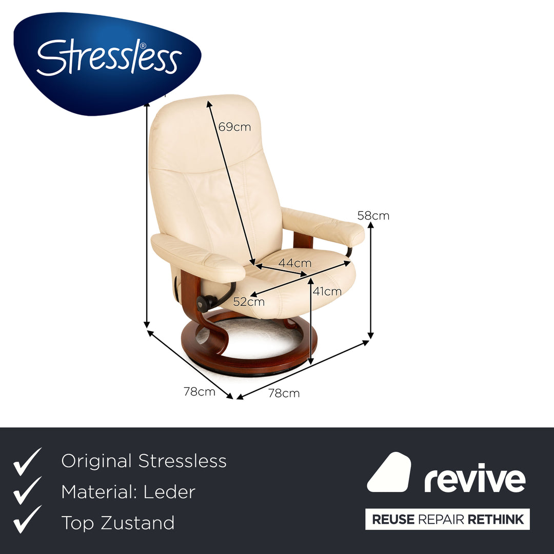 Stressless Consul Leder Sessel Beige inkl. Hocker