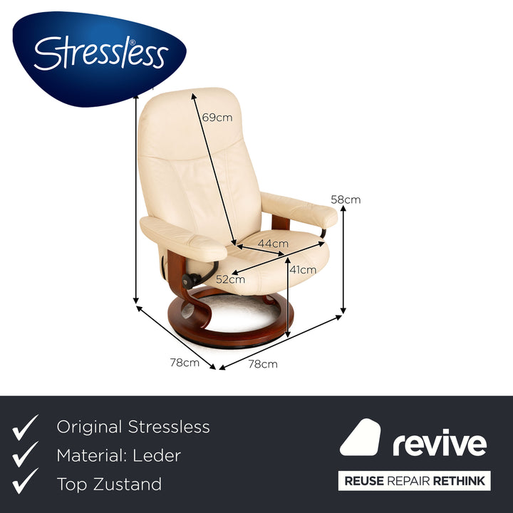 Stressless Consul Leder Sessel Beige inkl. Hocker
