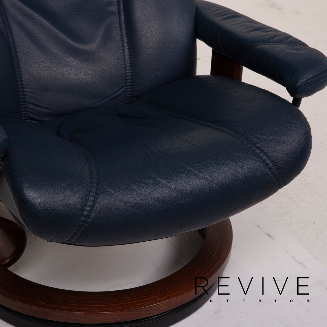Stressless Consul Leder Sessel Blau inkl. Hocker Relaxfunktion #15189