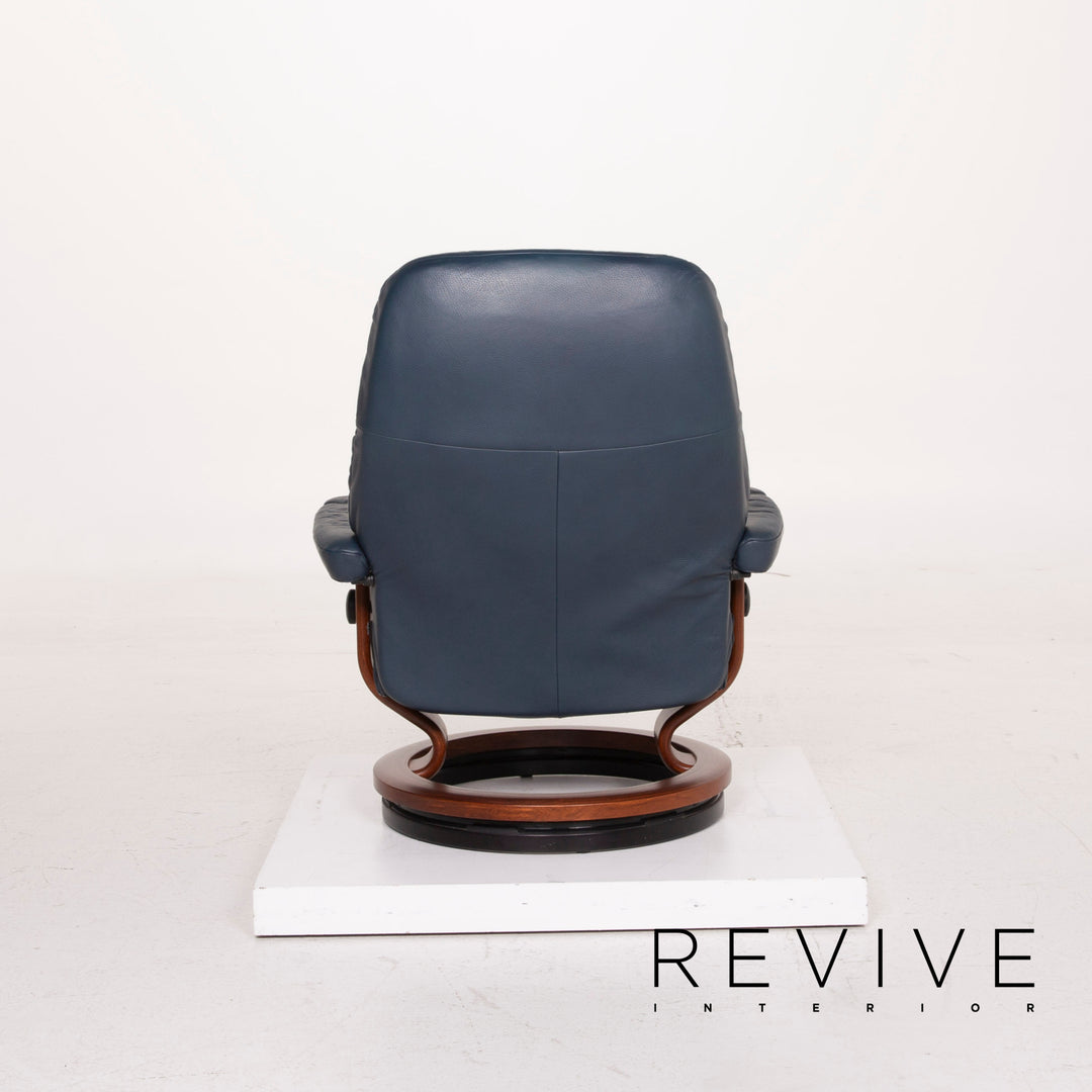 Stressless Consul Leder Sessel Blau inkl. Hocker Relaxfunktion #15189