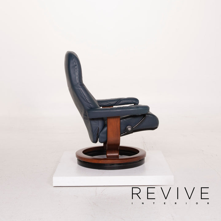 Stressless Consul Leder Sessel Blau inkl. Hocker Relaxfunktion #15189