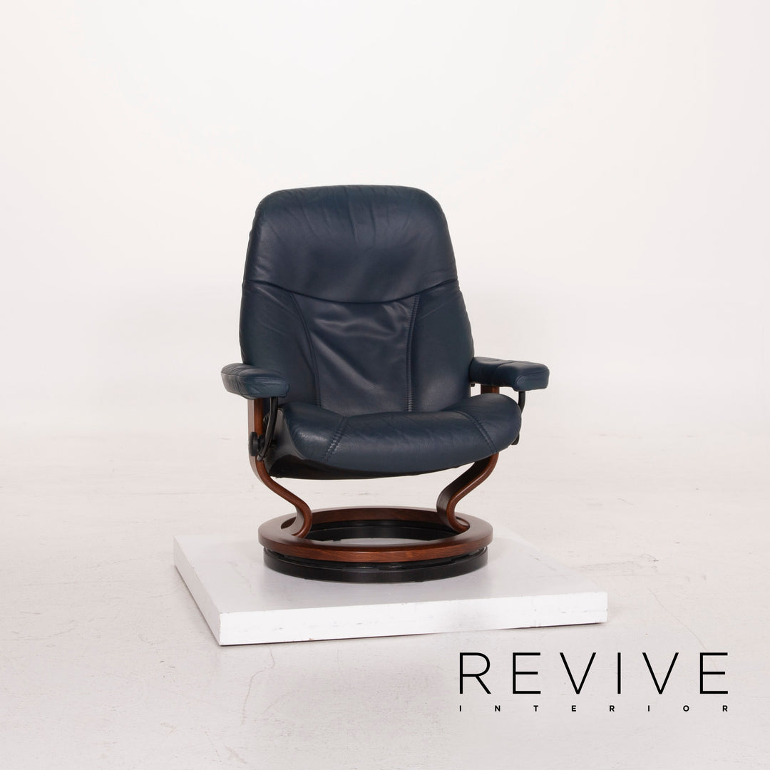 Stressless Consul Leder Sessel Blau inkl. Hocker Relaxfunktion #15189