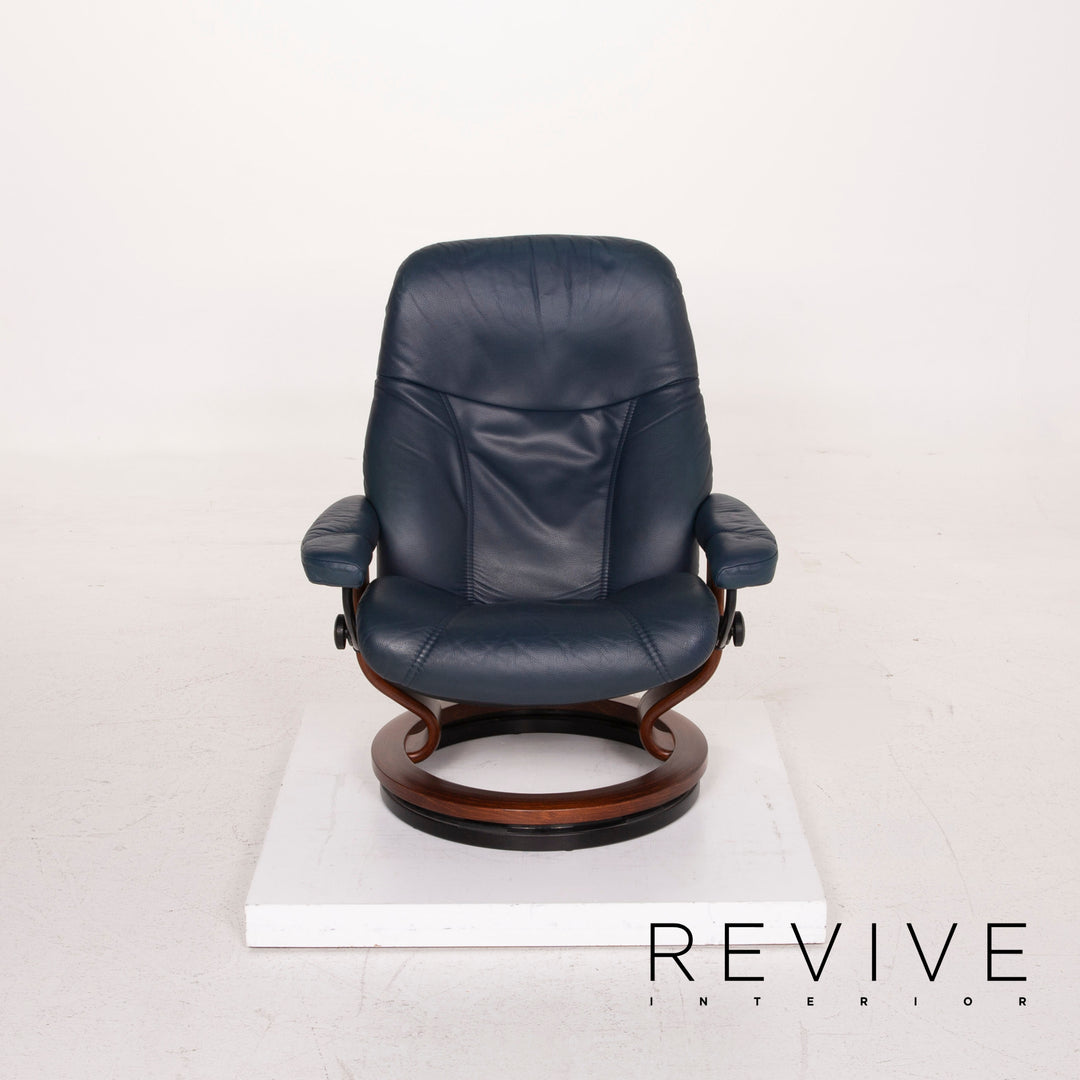 Stressless Consul Leder Sessel Blau inkl. Hocker Relaxfunktion #15189