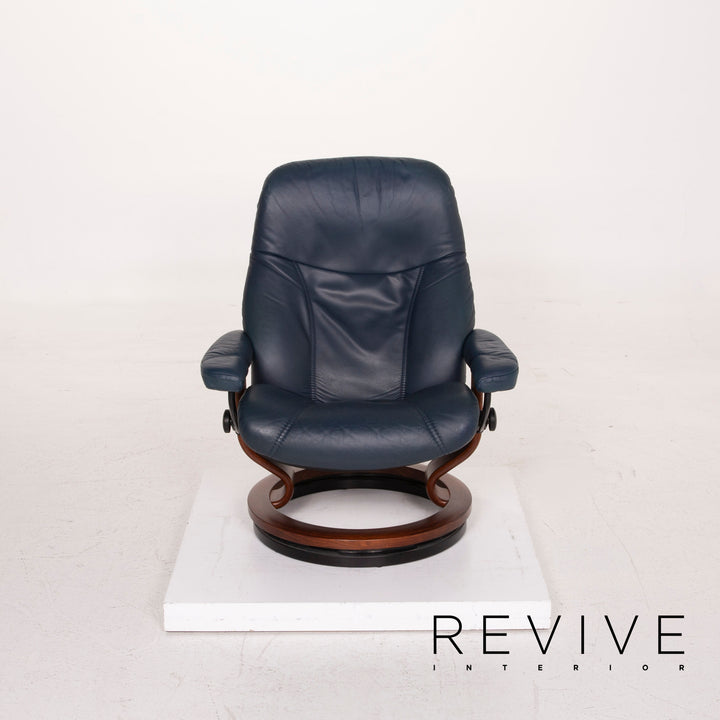 Stressless Consul Leder Sessel Blau inkl. Hocker Relaxfunktion #15189