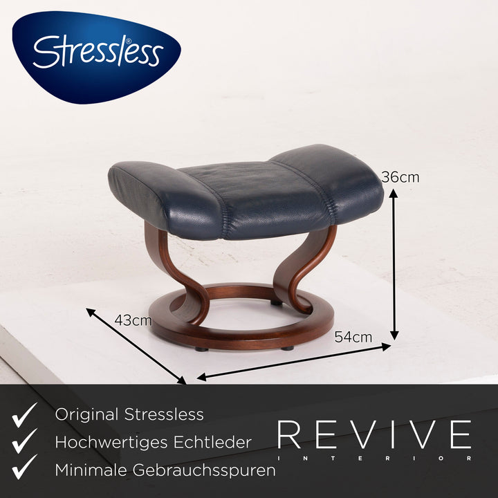 Stressless Consul Leder Sessel Blau inkl. Hocker Relaxfunktion #15189