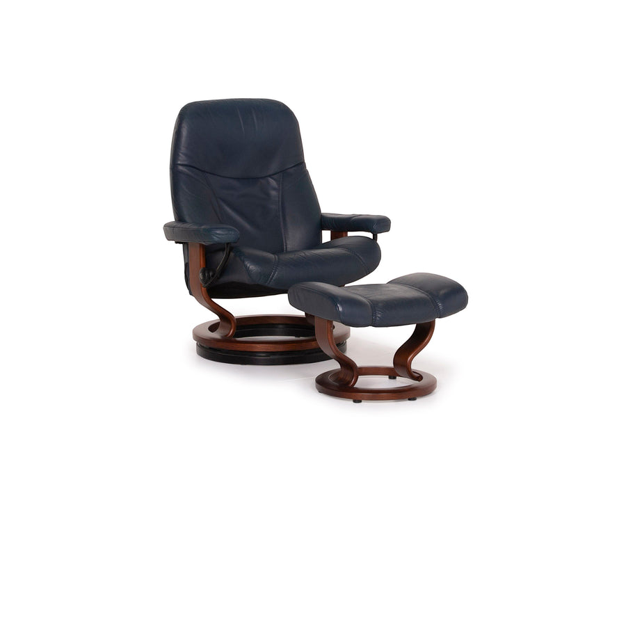 Stressless Consul Leder Sessel Blau inkl. Hocker Relaxfunktion #15189