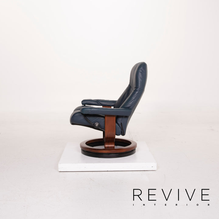 Stressless Consul Leder Sessel Blau inkl. Hocker Relaxfunktion #15189