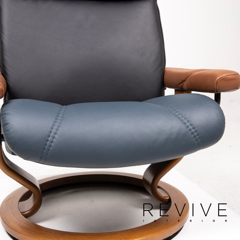 Stressless Consul Leder Sessel Braun Blau Schwarz Funktion Relaxfunktion 