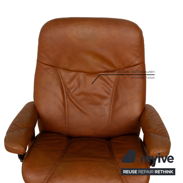 Stressless Consul Leder Sessel Braun Größe L inkl. Hocker