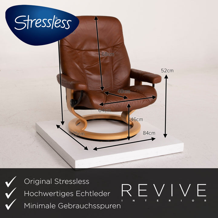 Stressless Consul Leder Sessel Braun inkl. Hocker Relaxfunktion #15105