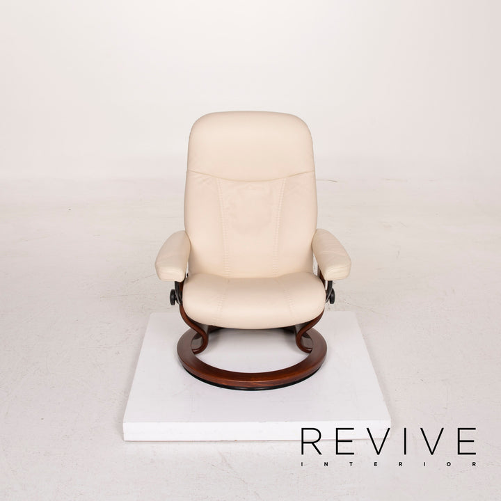 Stressless Consul Leder Sessel Creme inkl. Hocker Relaxfunktion #14887