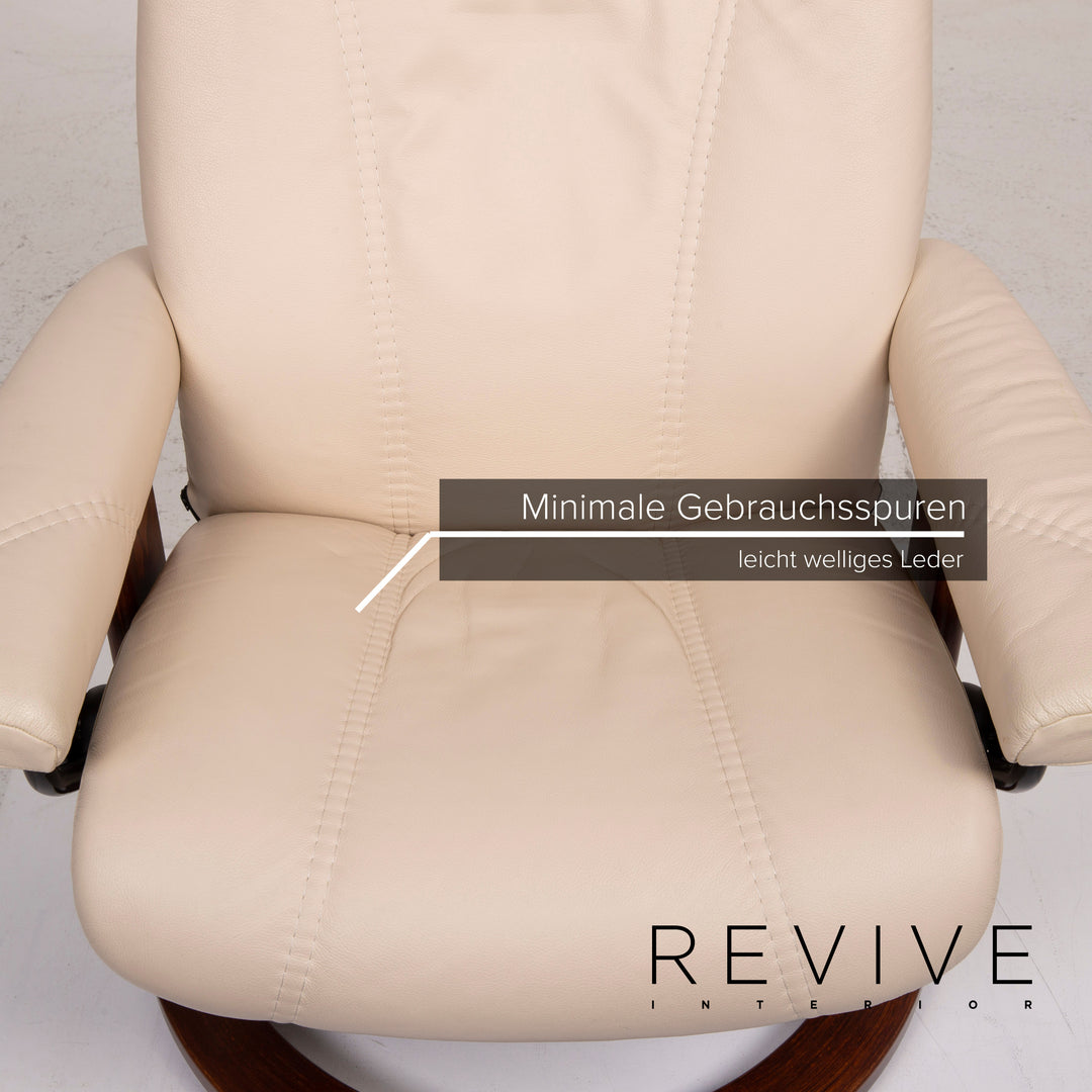 Stressless Consul Leder Sessel Creme inkl. Hocker Relaxfunktion #14887