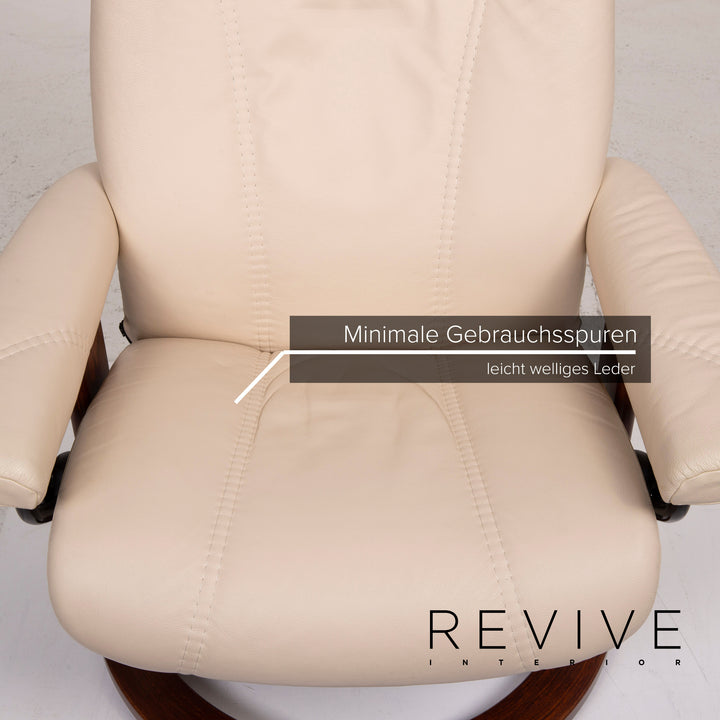 Stressless Consul Leder Sessel Creme inkl. Hocker Relaxfunktion #14887