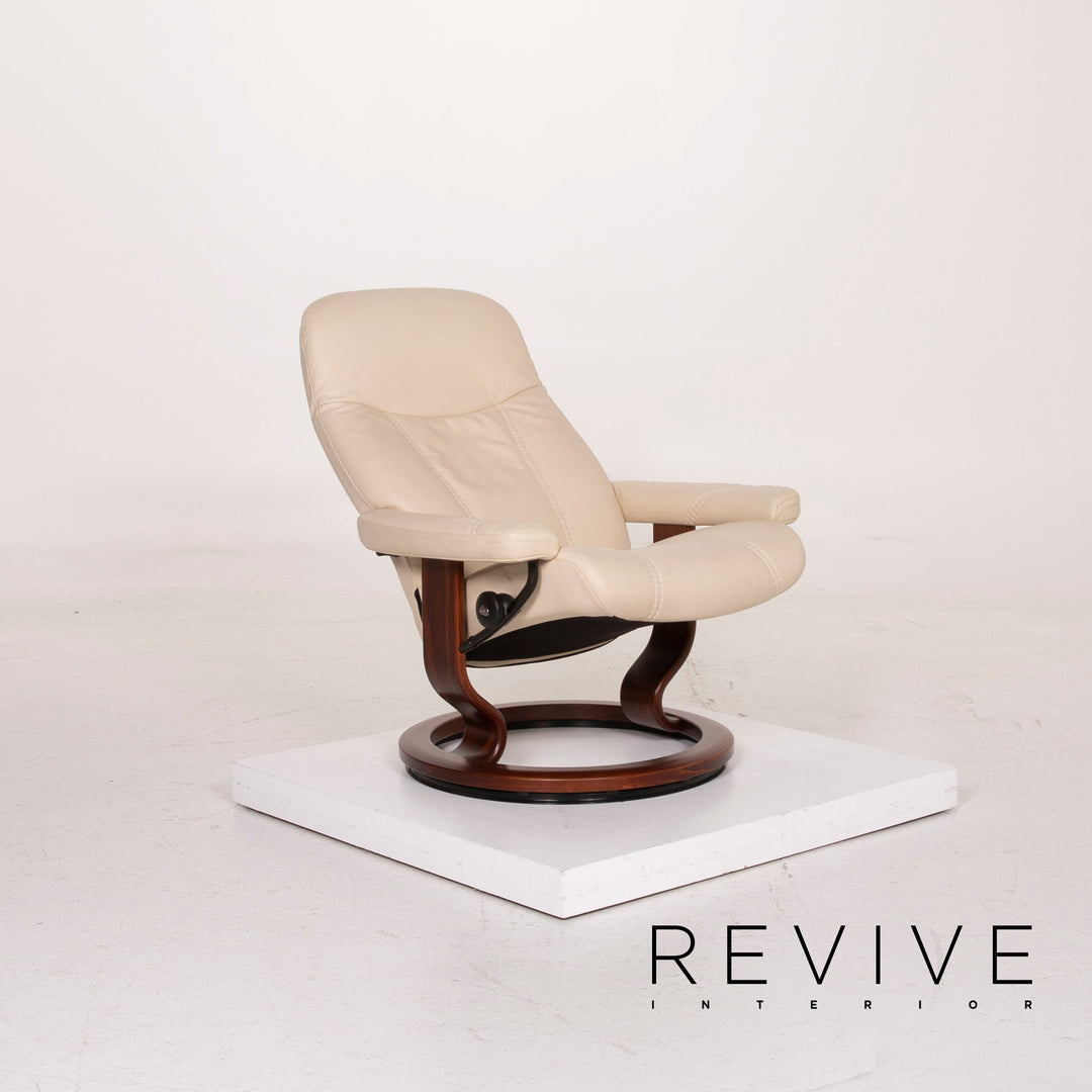 Stressless Consul Leder Sessel Creme inkl. Hocker Relaxfunktion #14887