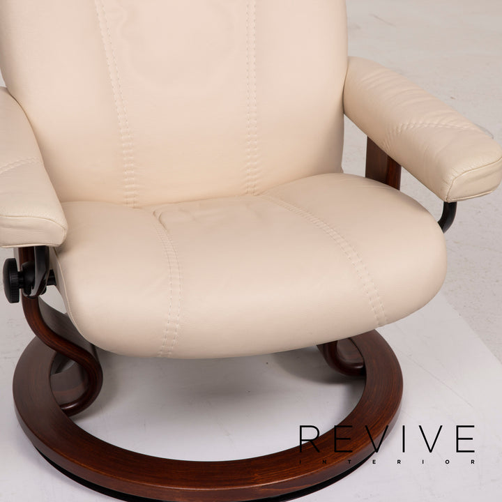 Stressless Consul Leder Sessel Creme inkl. Hocker Relaxfunktion #14887