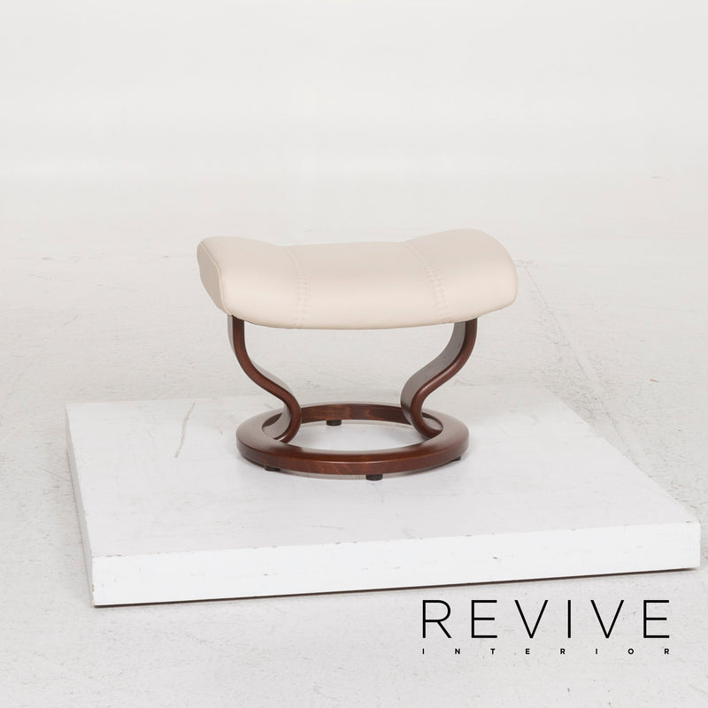 Stressless Consul Leder Sessel Creme inkl. Hocker und Relaxfunktion 
