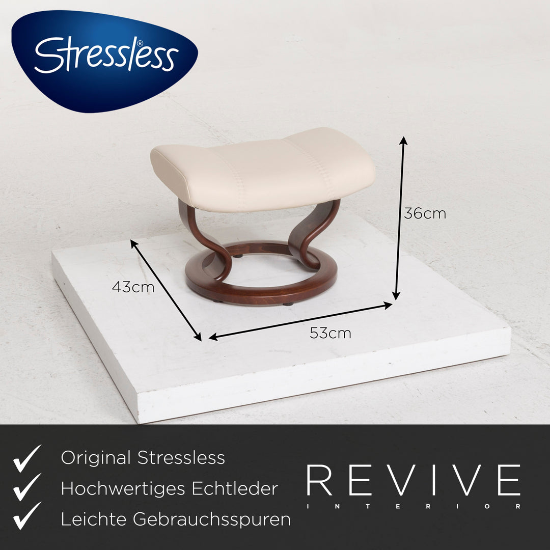 Stressless Consul leather armchair cream incl. stool and relax function #12858