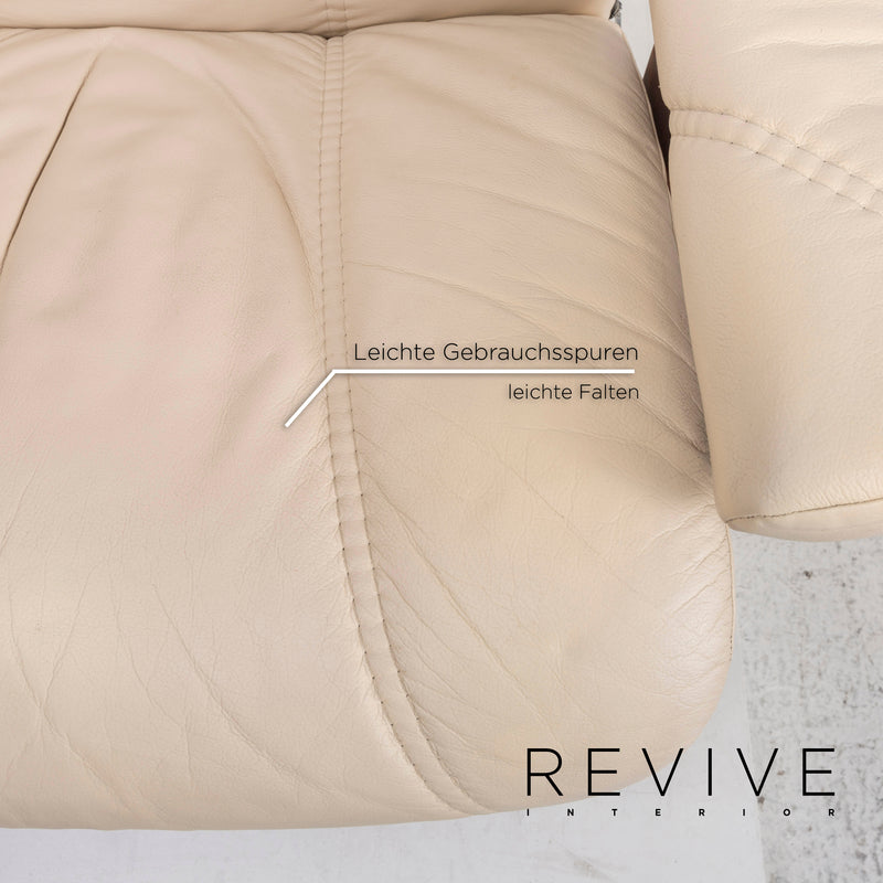 Stressless Consul Leder Sessel Creme inkl. Hocker und Relaxfunktion 