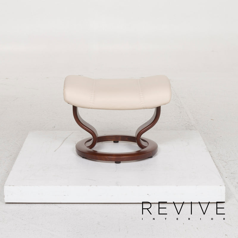 Stressless Consul Leder Sessel Creme inkl. Hocker und Relaxfunktion 