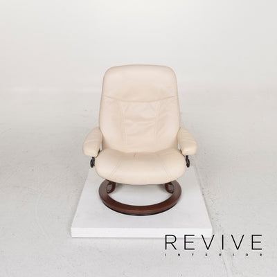 Stressless Consul Leder Sessel Creme inkl. Hocker und Relaxfunktion #12858