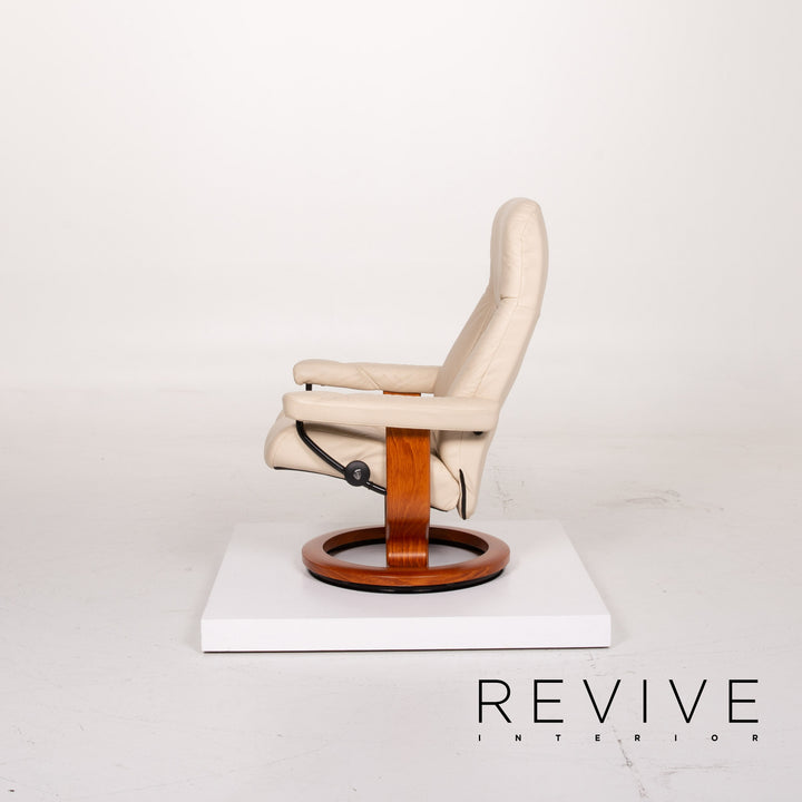 Stressless Consul Leder Sessel Creme Relaxfunktion inkl. Hocker #13939