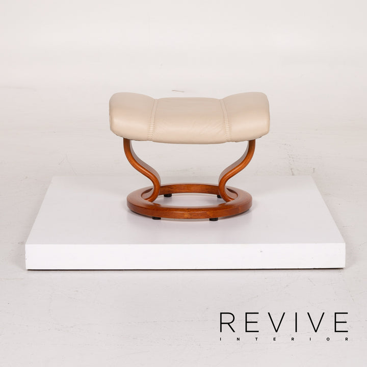 Stressless Consul Leder Sessel Creme Relaxfunktion inkl. Hocker #13939