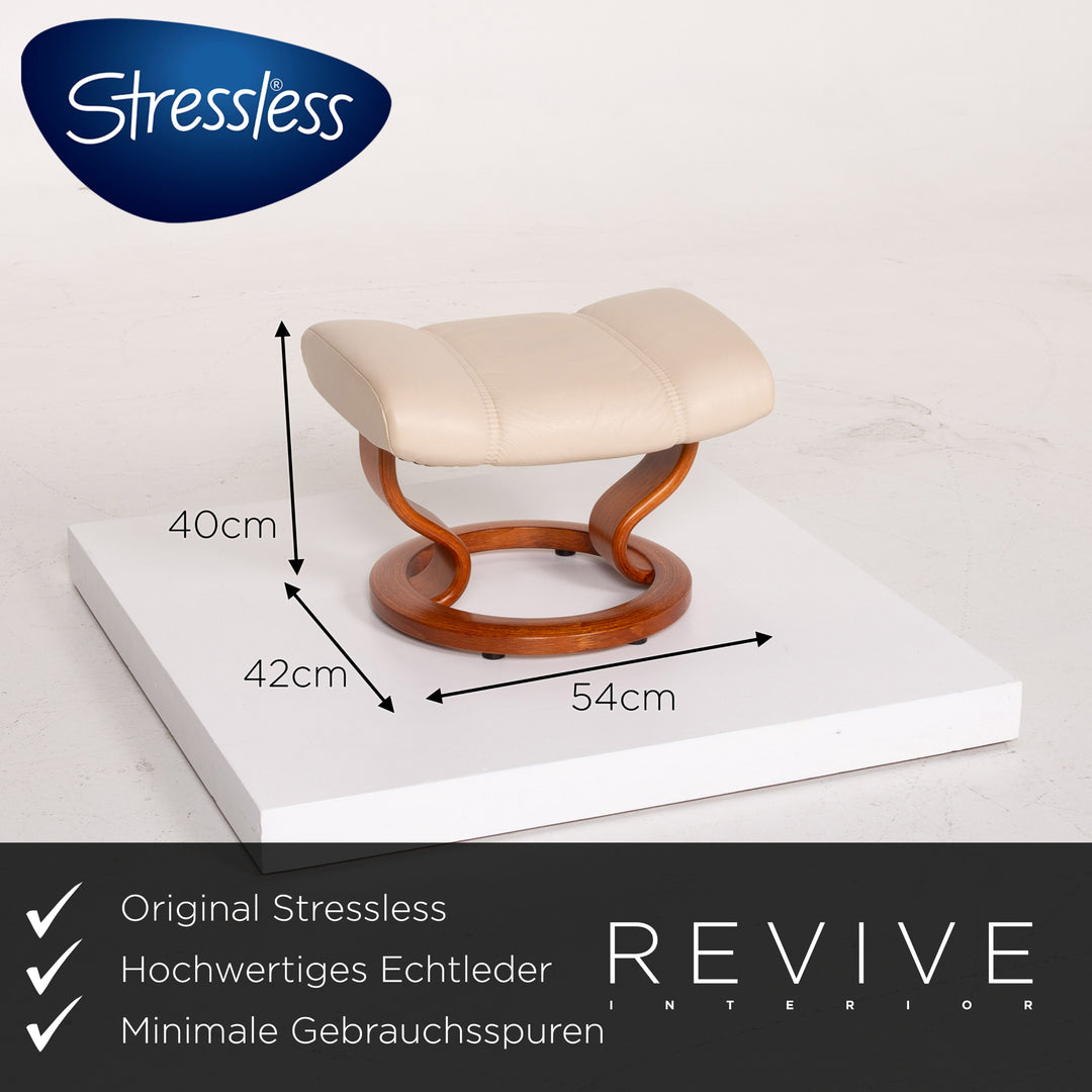Stressless Consul Leder Sessel Creme Relaxfunktion inkl. Hocker #13939