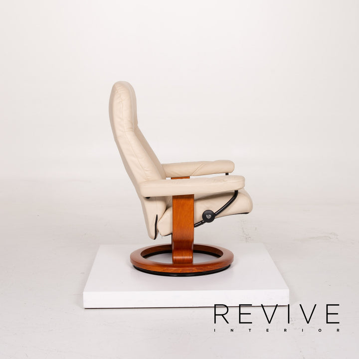 Stressless Consul Leder Sessel Creme Relaxfunktion inkl. Hocker #13939