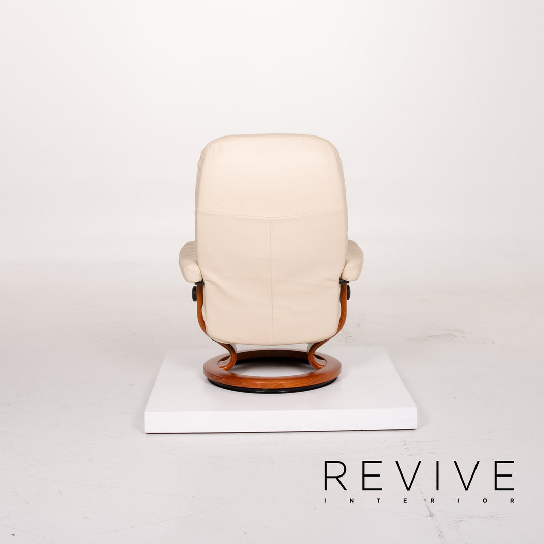 Stressless Consul Leder Sessel Creme Relaxfunktion inkl. Hocker #13939