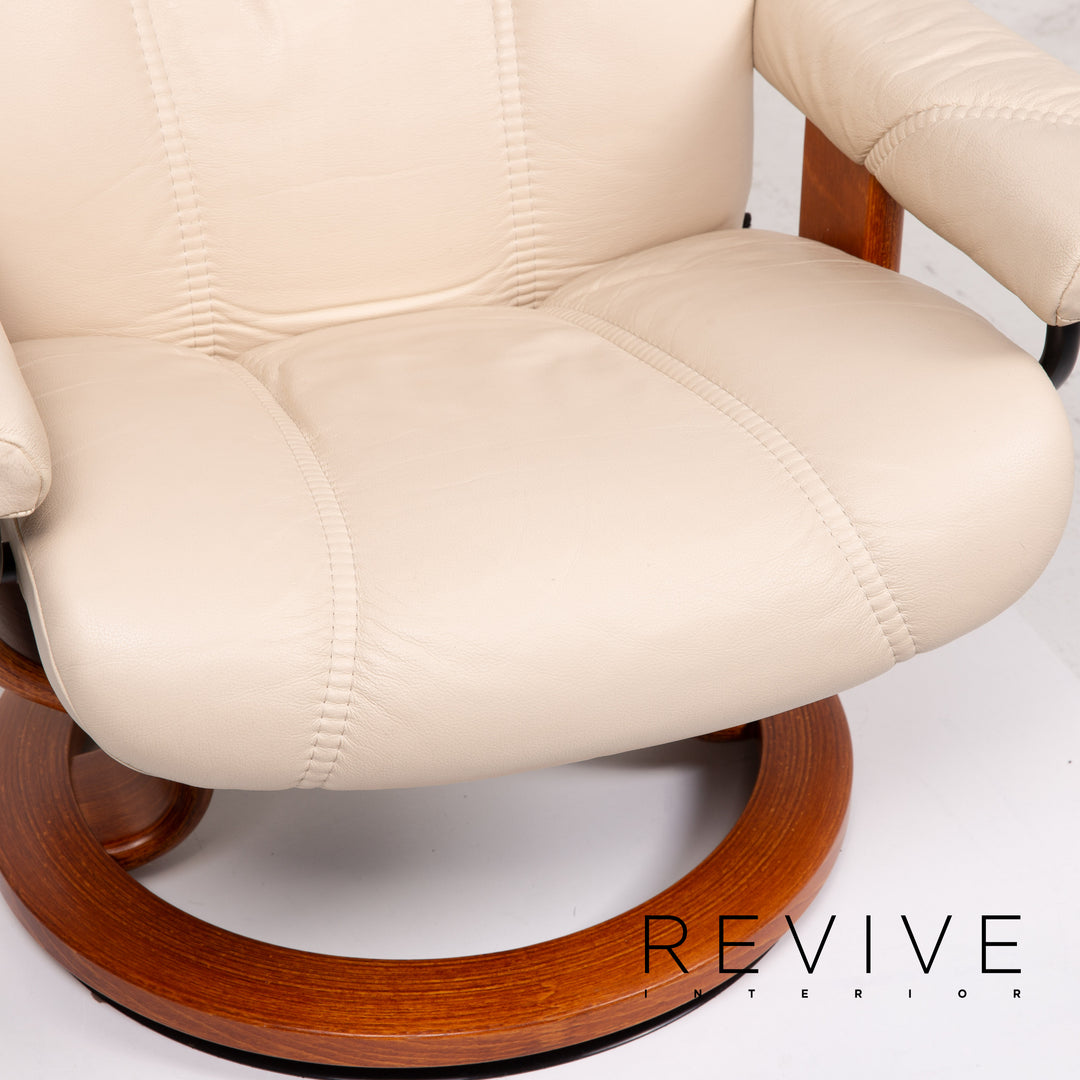 Stressless Consul Leder Sessel Creme Relaxfunktion inkl. Hocker #13939