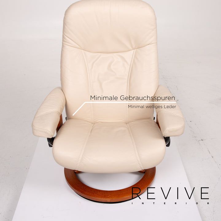 Stressless Consul Leder Sessel Creme Relaxfunktion inkl. Hocker #13939