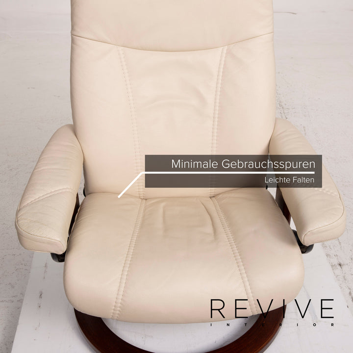 Stressless Consul leather armchair cream relax function incl. stool #15443