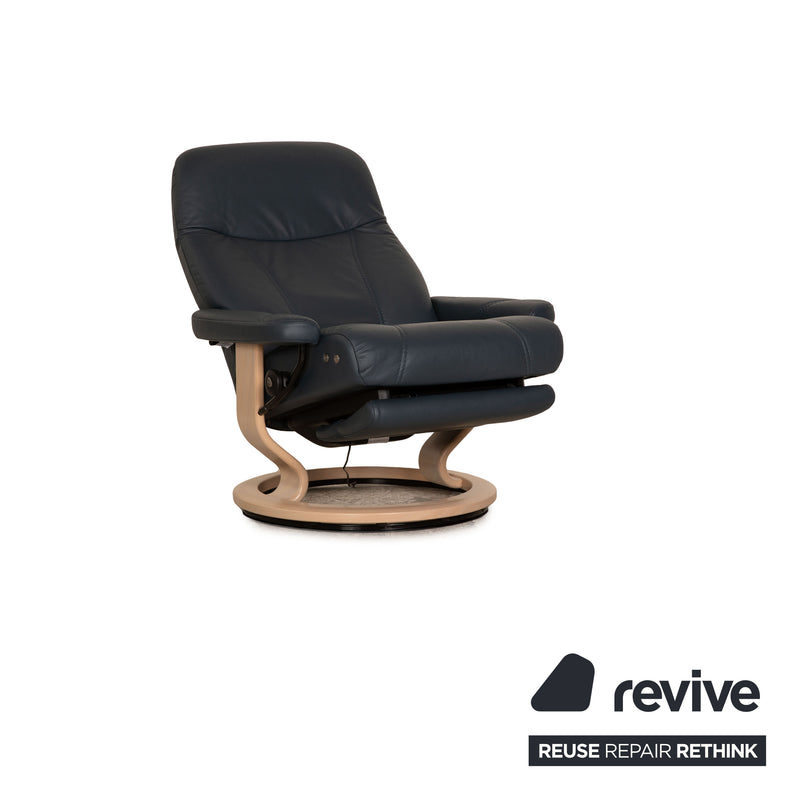Stressless Sessel Consul Blau Leder 2. Hand Revive.de