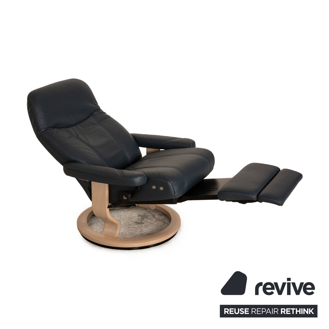 Stressless Consul Leder Sessel Dunkelblau Größe M elektrische Funktion
