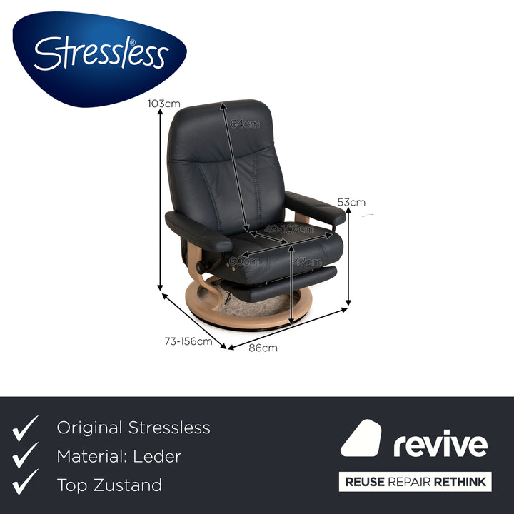 Stressless Consul Leder Sessel Dunkelblau Größe M elektrische Funktion