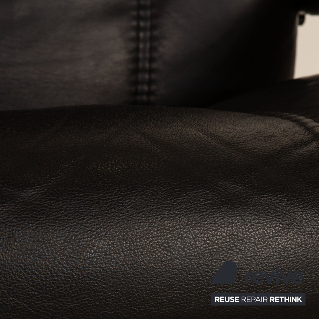 Stressless Consul Leder Sessel Garnitur Schwarz inkl. Hocker