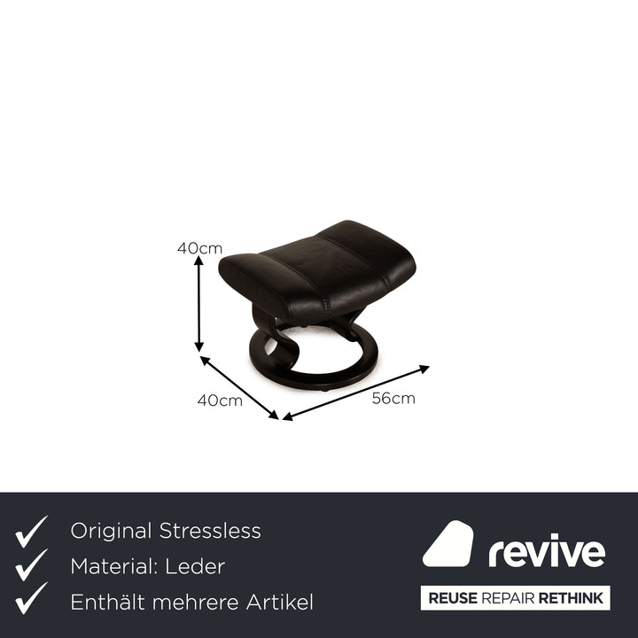 Stressless Consul Leder Sessel Garnitur Schwarz inkl. Hocker
