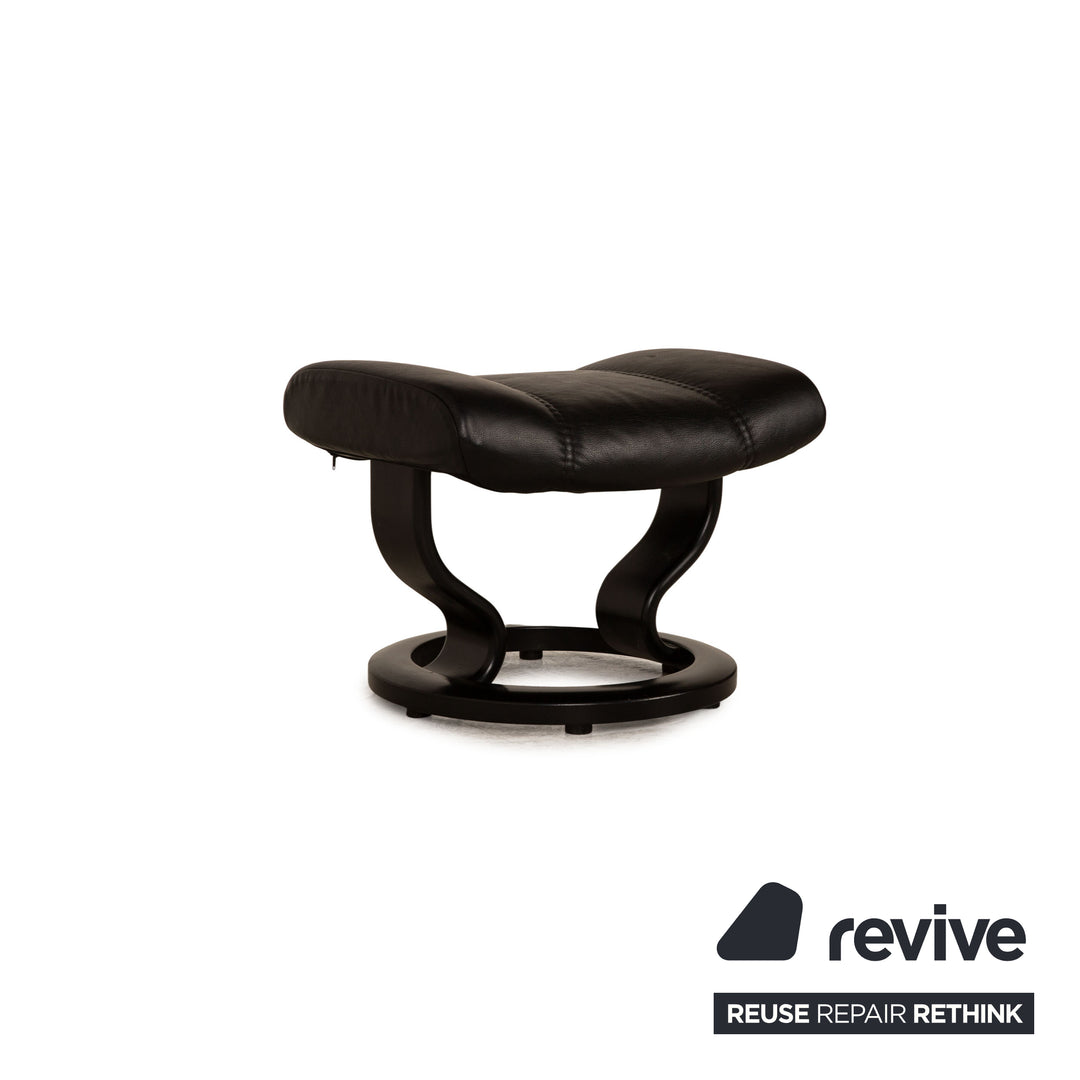 Stressless Consul Leder Sessel Garnitur Schwarz inkl. Hocker