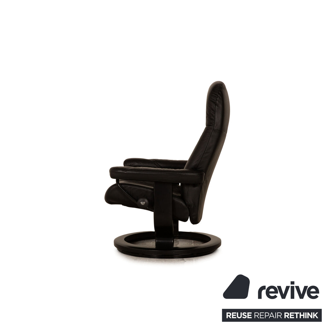 Stressless Consul Leder Sessel Garnitur Schwarz inkl. Hocker