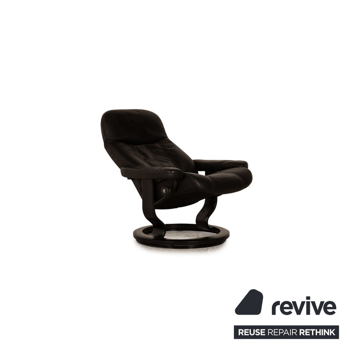 Stressless Consul Leder Sessel Garnitur Schwarz inkl. Hocker